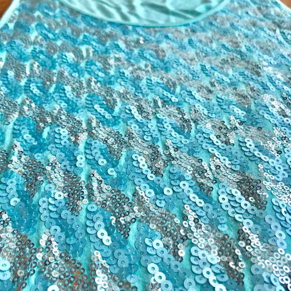 NFS - Charlotte Russe Mint & Silver Sequin Tank 💠 Large - Picture 2 of 7
